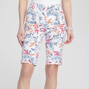Chicos So Slimming Brigitte Slim Shorts Sea Life Print Womens Plus Size 3 US16